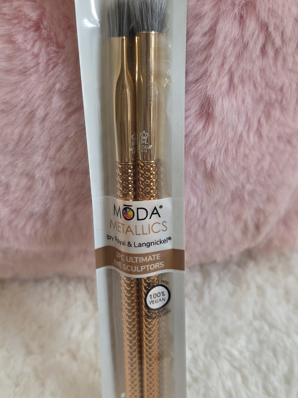 MODA Metallics Rose Gold 2-Piece Sculpting Brush Set